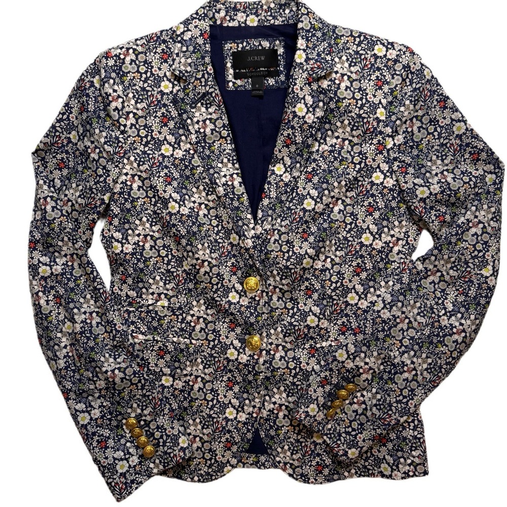 J Crew Liberty Floral‎ Fabric Schoolboy Blazer Size 0